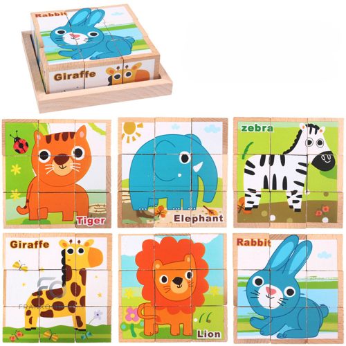 Fakocka puzzle, kirakós fajáték