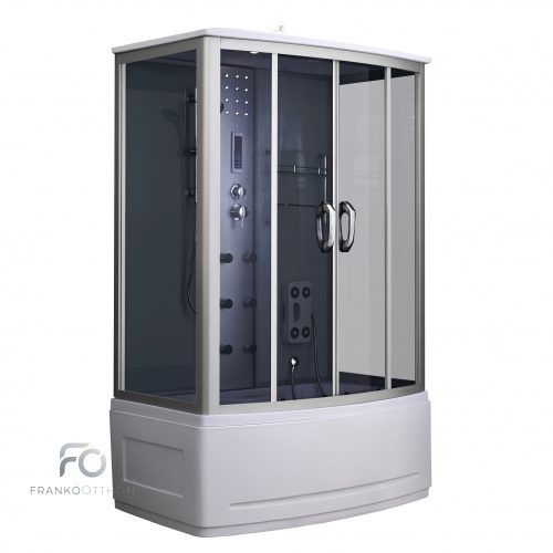 Emilia 85x135 cm hidromasszázs kádkabin elektronikával Black