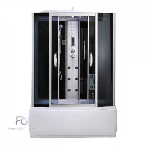 Emilia 85x150 cm hidromasszázs kádkabin elektronikával Black