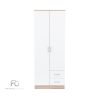 Miami gardróbszekrény 80x205 cm fehér-sonoma tölgy