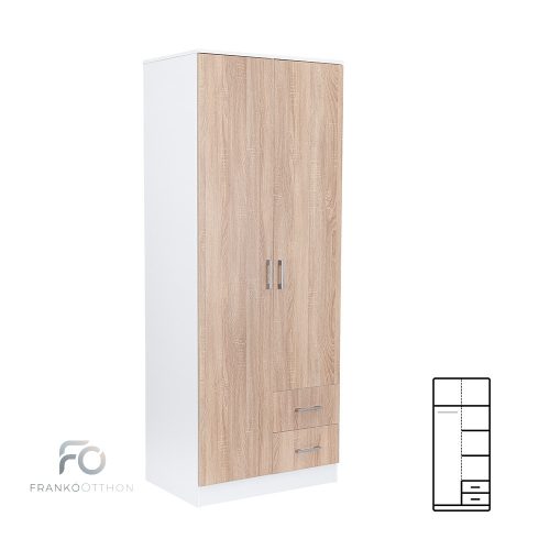 Miami gardróbszekrény 80x205 cm sonoma tölgy-fehér