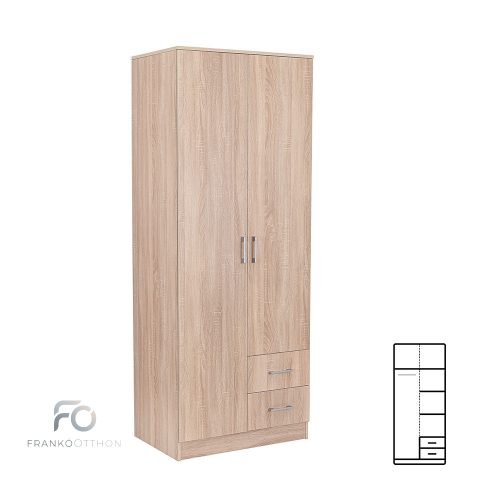 Miami gardróbszekrény 80x205 cm sonoma tölgy-sonoma tölgy