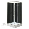 Polo Black II 80x80 cm szögletes fekete hátfalas zuhanykabin zuhanytálcával