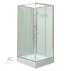 Polo White II 90x90 cm szögletes fehér hátfalas zuhanykabin zuhanytálcával