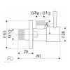 ZOCZ 1/2x1/2 kerek sarokszelep fekete